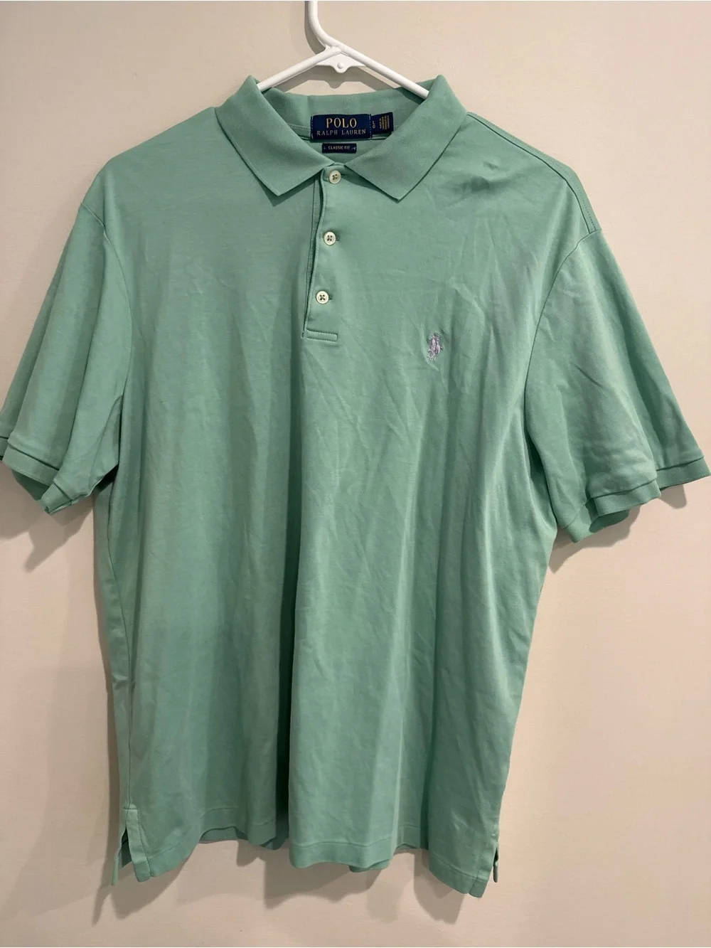 Polo by Ralph Lauren Men's Mint Green Short Sleeve Polo Size L Golf, Preppy Fun